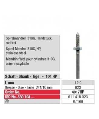 Mandrin fileté pour cylindres 310G 4017HP Mandrin fileté pour cylindres 310G 4017HP